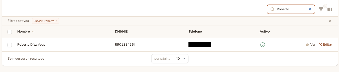 Formulario de creación de paciente con todos los campos disponibles